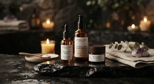 Bespoke custom-formulated essential oils in protective dark amber glass